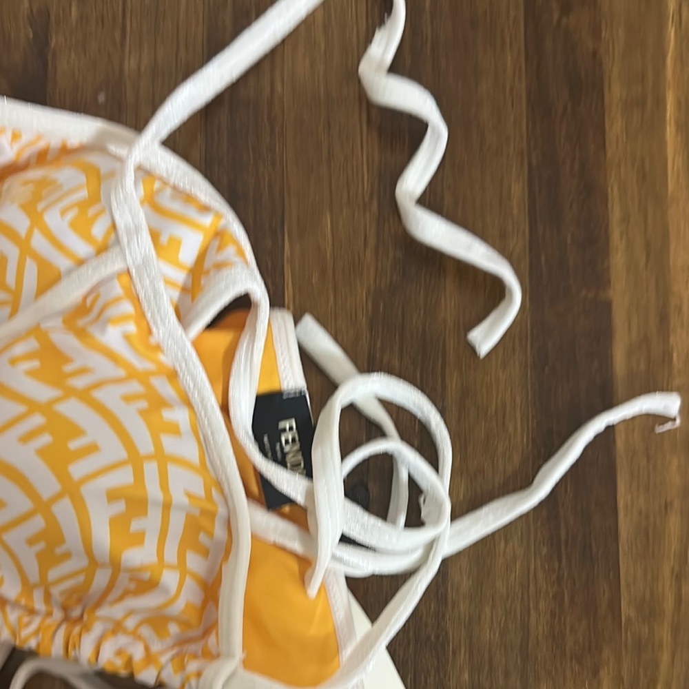 Fendi Yellow and White Swirl Bikini Swimwear - Picture 8 of 9